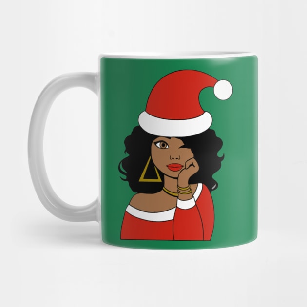 Afro Santa Claus Black Girl Magic Ugly Christmas by Distefano